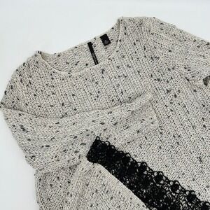 Skye's the Limit Silvery Animal Magnetism‎ Sweater w/Crochet Hem Size XL NWT